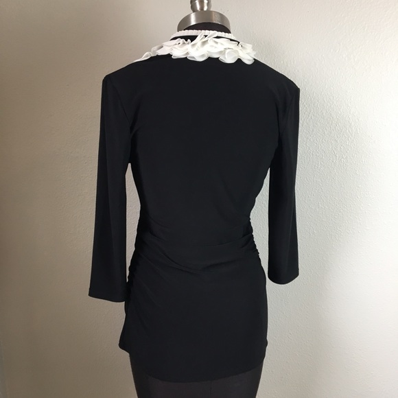 White House Black Market Ruffle Stretch Top - Picture 3 of 7
